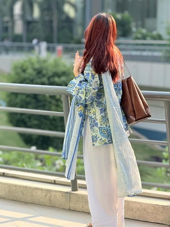 ANNI DESIGNER Farshi Salwar Suit for Women | Viscose Blend Printed Straight Kurta with Dupatta | Farsi Farasi Parsi Ethnic Indian Office Party Wedding Clothing Fashion Premium 3 Piece - Image 2