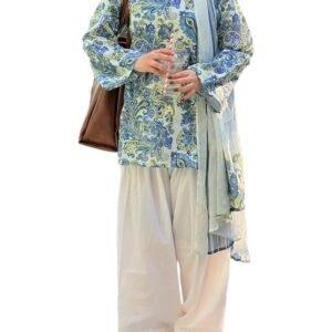 ANNI DESIGNER Farshi Salwar Suit for Women | Viscose Blend Printed Straight Kurta with Dupatta | Farsi Farasi Parsi Ethnic Indian Office Party Wedding Clothing Fashion Premium 3 Piece