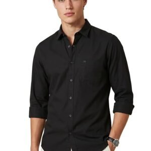 Peter England Men's Slim Fit Full Sleeve Cotton Solid Casual Shirt with Pocket