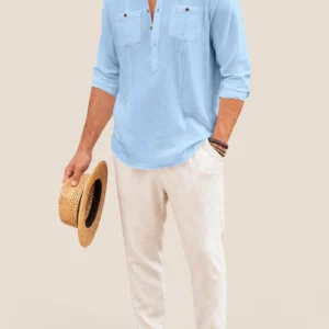 macsivo-men-cotton-blend-kurta-style-shirt-with-mandarin-collar-button-placket-regular-fit-long-sleeve-ethnic-casual-wear-for-office-festival-daily-use